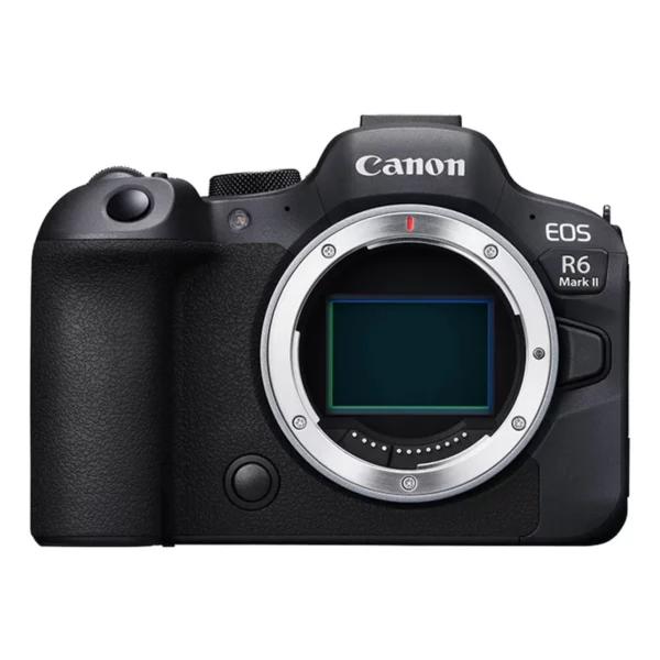 Le Canon EOS R6 II offre un capteur plein format de 24,2 mégapixels, processeur DIGIC X, vidéo 4K 60p, stabilisation d'image sur 5 axes, et autofocus Dual Pixel CMOS AF II.