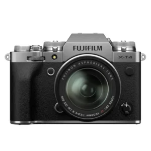 Fuji X-T4 + XF 18-55mm argent : Un appareil photo hybride de pointe avec stabilisation d'image intégrée, capteur CMOS 26,1 Mpx, vidéo 4K, et viseur électronique haute résolution pour une expérience photographique immersive.